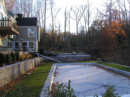 View of pool and house