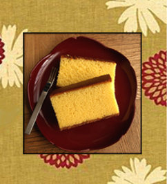 Slices of Kasutera look like pound cake with a flat top