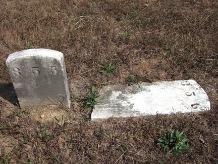 picture of grave marker numbers 355 and 356